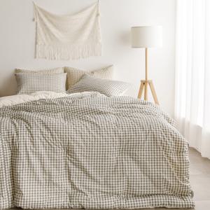 클라우드 깅엄체크 광목 차렵이불 SS슈퍼싱글