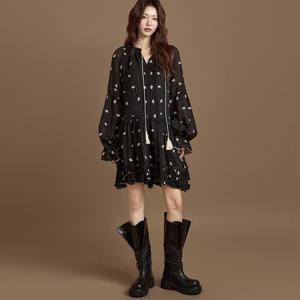 D5367 자수 레이스 원피스