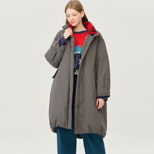 체크 미디 덕 다운 패딩_BAPDG3461DG