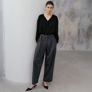 바니스뉴욕 25FW 레오 스트라이프 벨트 팬츠