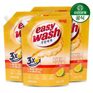 해피홈 이지워시 1L 리필 4개 레몬소다