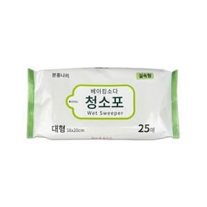 분홍나리 베이킹 청소포 대형 25매 -O 청소패드 청소포 부직포 청소용물티슈 물걸레청소포