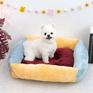 강아지 애완견 방석 배색 후리스 양면 베드 하우스 강아지방석 애완견집 강아지집 개집 대형개집