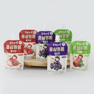 ALIBEBE 무럭무럭 홍삼튼튼 아기주스 어린이음료 착즙 1박스(80ml x 20팩)_딸기사과포도