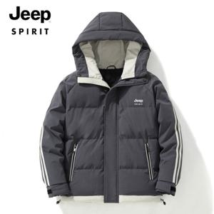 지프 JEEP SPIRIT 겨울철 두꺼운 면복 야외 등산 캠핑 외투 후드 스포츠 재킷 남녀 동일