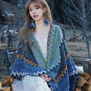 몽골판초 니트망토 담요 보헤미안 어깨숄