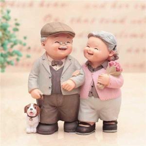 조각상/오브제/도자기인형 산책 결혼 기념일 책  노부부 행복한 선물