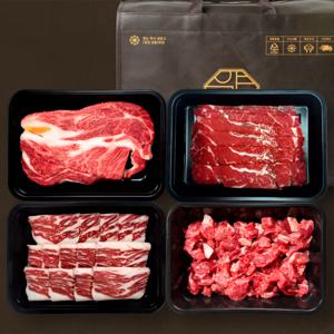 1++마장동 스페셜 명품 한우선물세트 800g 투뿔한우 구이용 소고기 등심 모듬 설 추석 명절 추석감사카드