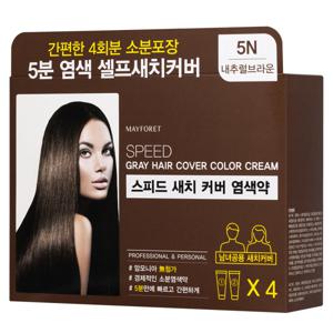 메이포레 스피드 새치 커버 염색약 1N 브라운 4회분 2세트
