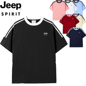 지프 JEEP SPIRIT 아메리칸 빈티지 숄더 반팔 티셔츠 심플 톱 JP375874