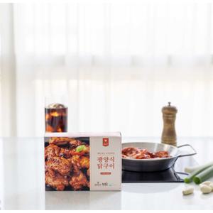 (마늘2+고추장2) 광양식 닭구이 반마리 캠핑밀키트 양념육 홈파티 400g 4팩 원산지:국산 2+2 상품입니다