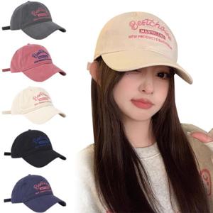 자수로고 볼캡 여성 야구모자 면 빅사이즈 캡 모자
