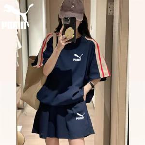 밴딩 스포츠 트레이닝복 여성 여름 반팔 티셔츠 반바지 슬림하고 캐주얼 루즈핏 코튼 투피스 세트