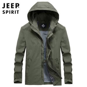 JEEP SPIRIT 남성용 바람막이 점퍼 캐주얼 탈부착 후드 포함 재킷