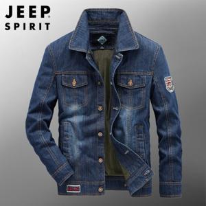 JEEP SPIRIT 데님 재킷 가을 남성 빈티지 캐주얼 데님 재킷