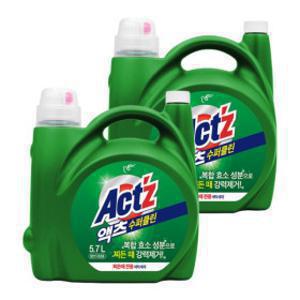 (10%적립)액체세제 대용량 액츠 수퍼클린 찌든때 5.7L 2개 겸용