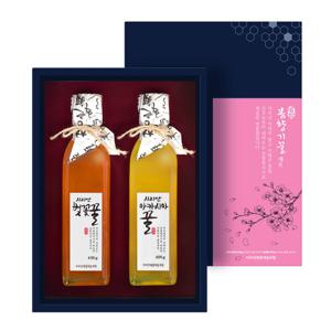 지리산 봄향기꿀 선물세트 벚꽃꿀400g+아카시아꿀400g 추석특가/탄소동위원소 -23.5% 천연꿀100프로