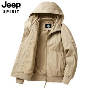 JEEP SPIRIT 봄 가을 재킷 남성용 순면 항공 스태프 유니폼 캐주얼 후드 재킷