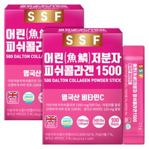 저분자 피쉬 콜라겐 펩타이드 1500MG 2박스(200포) 분말 스틱 비타민C 비오틴