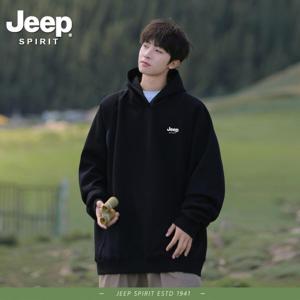 JEEP SPIRIT 가을 겨울 빅사이즈 프린트 후드 긴팔 풀오버 맨투맨