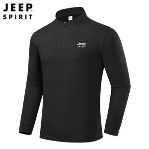 JEEP SPIRIT 스포츠 긴팔티셔츠 남자 가을 긴팔 집업 등산티