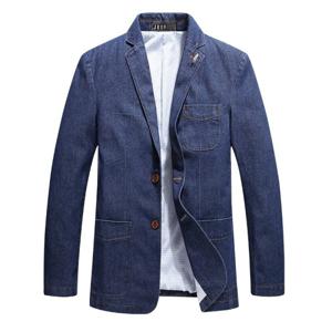 JEEP SPIRIT 봄 가을 남성 비즈니스 캐주얼 데님 스몰 슈트 재킷