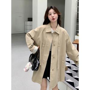 여성 캐주얼 루즈핏 코트 고급 트렌치 코트 자켓