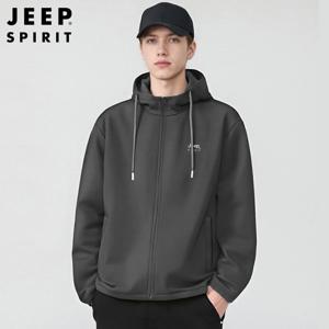JEEP SPIRIT 남자 무지 후드집업 가을 겨울 오버핏 기모 커플 후드티 맨투맨