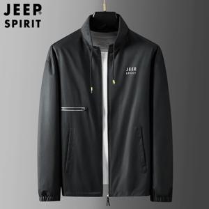 JEEP SPIRIT  봄 재킷 캐주얼 스탠드 칼라 남성 성숙한 방풍 재킷