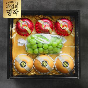 [9/15(월)순차출고/지정일배송][과일의명작] 행복 과일혼합세트 3kg내외[사과3과+배3과+샤인1과]
