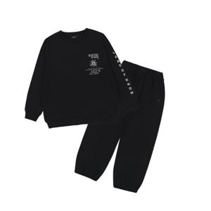 블루테일2 AZG7TS13BKS 주니어 공용 블랙 맨투맨 티셔츠 팬츠 상하세트 초등