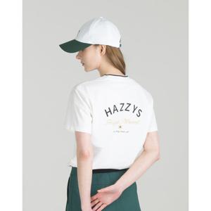 헤지스 골프 여성 25SS ONLINE EXCLUSIVE화이트 여성 그래픽 반팔 라운드 티셔츠 HWTS5B991OW