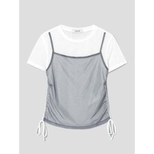 (125842MQ73) [에잇세컨즈] 메시 레이어드 티셔츠  그레이