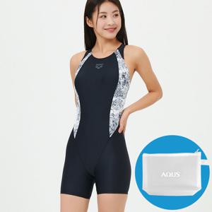 아레나 여성 수영복 루소 3부 반신 레이서백 A5SL1LH05 BLK 수영손가방 증정