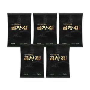 [성경김본사] 프리미엄 두번구운 곱창돌김 15g(5매) X 5봉