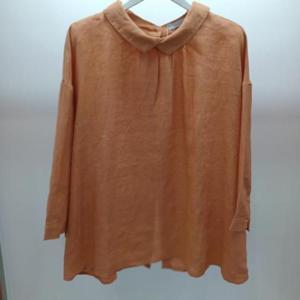 Latium HC06 기장 품 좋은 뒤오픈 7부소매 깔끔한 카라 린넨 셔츠블라우스 T2523bl35O