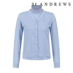 [세인트앤드류스]여성 하이넥 슬리브리스 & 레이스 가디건 (821E2TF501BL)