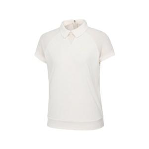 와이드앵글골프반팔티 KQJ WWM24275W4 여성 CO 쉬폰 믹스 백집업 폴로 티셔츠 L (Vanilla)