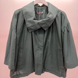 Latium HC06 국내생산 숏짧은 팔뚝품편한 7부반팔 카라 집업 린넨 랑방미니 점퍼 T2523jp18G