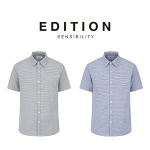 [에디션앤드지]25 SS 남자반팔남방  버튼 다운 미니 체크 셔츠 2종 1택 NEF3W51 DR4488