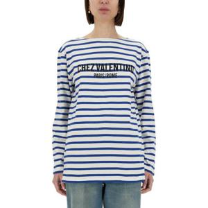 VALENTINO COTTON LONG SLEEVE T-SHIRT WITH PRINT 6B3MG24C962CR1