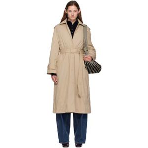 26 SS 몽클레어 여성 베이지 예브르 다운 트렌치 코트 252111F067001
