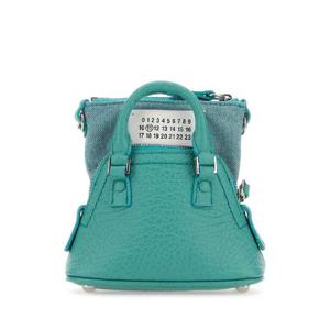 MAISON MARGIELA Sea green leather and fabric 5AC Classique Baby handbag SB3WG0025P4455 T7083