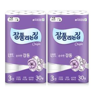 미래생활 잘풀리는집 감동 3겹 화장지 (순수) 25m 30롤 x 2팩