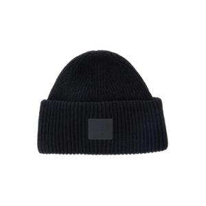 ACNE STUDIOS 앞면에 로고 패치가 있는 블랙 울 맨 비니 C40425900