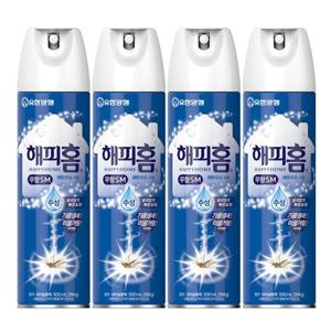 해피홈 에어로솔 수성 무향 모기 스프레이 500mlx4개 모기약 벌레약 해충잡이 에어로졸 해충제거 스프레이