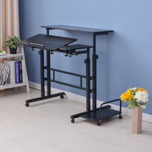 스탠딩책상 수동 높이조절 테이블 데스크 컴퓨터책상 이동식책상 가성비 실속확장형 ST-2B800