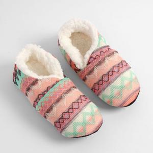 에스닉 겨울 덧신 털실내화(230~245mm) (핑크)