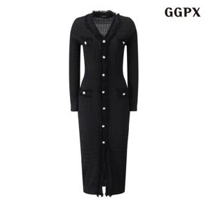 [GGPX]페이크 브이넥 롱 원피스 (GPCOW012D)