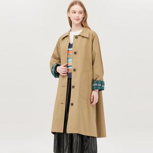 [베네통] 체크 블록 트렌치 코트_BACT01541BG